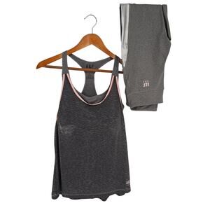 A&F Abercrombie Active 2 pc Racerback Tank / Cropped Leggings Gym Workout Set M
